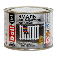 Эмаль для радиаторов Dali алкидная, белая, 0,5 кг.