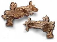 Полка-вешалка MAX 2 крючка "Престиж" (Брашировка, Махагон) 
