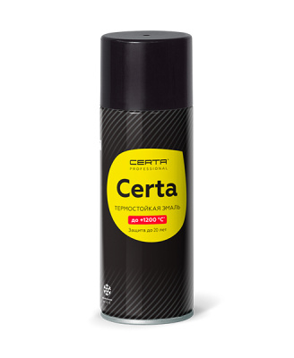 CERTA Professional эмаль антикорр. термостойкая до 1200°С чёрный сатин матовый (аэрозоль)