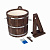 Обливное устройство Woodson 20 л. с пластиковой вставкой (Дуб тёмный)