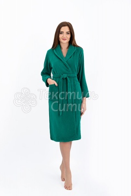 Халат махровый женский "Зелёный - махра Узбекистан" 