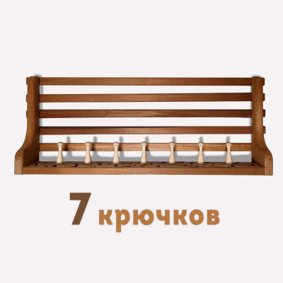 Полка-вешалка из термолипы, можжевельника 78х30х14 см.