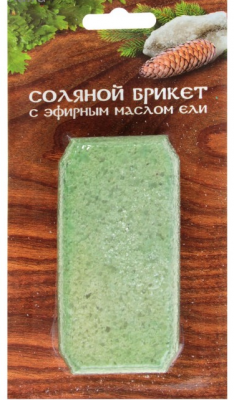 Соляной мини-брикет "Соляная баня" с эфирным маслом Ели" 0,2 кг.
